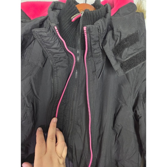 Superdry Women's Black Pink Fur‎ Hood Parka Jacket Coat xs - Picture 9 of 16